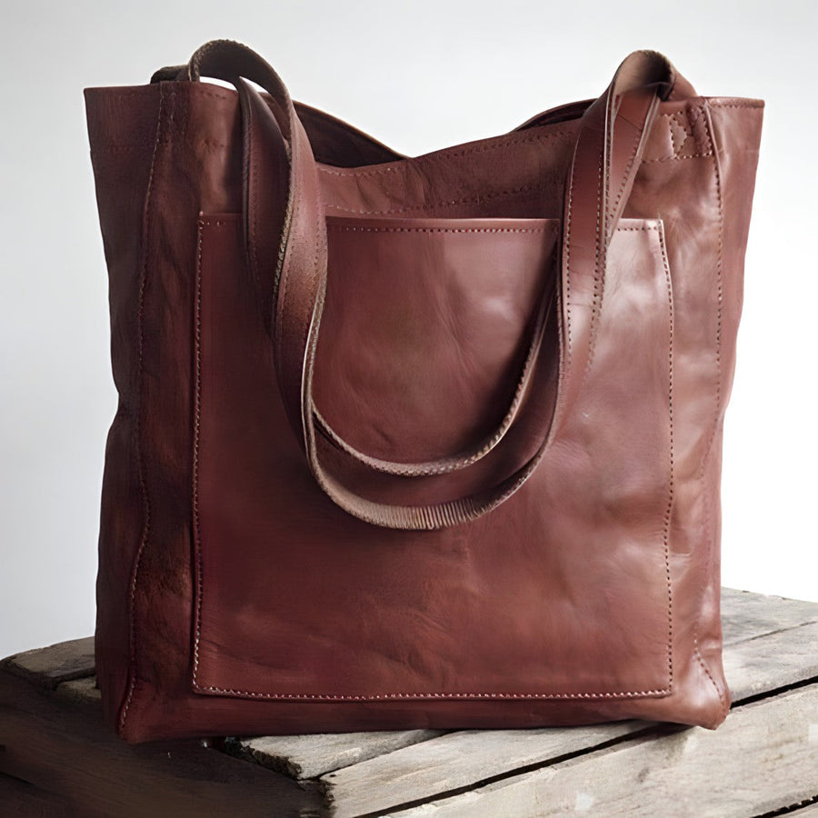 Damska Torba Shopper Na Ramię | Z Kieszenią Z Przodu