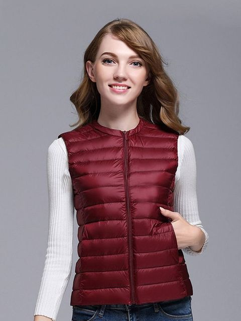 Women's Quilted Sleeveless Vest | With Pockets
