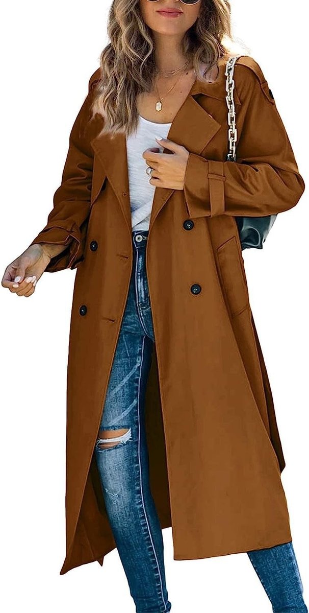 Women's Double-Breasted Trench Coat | Long