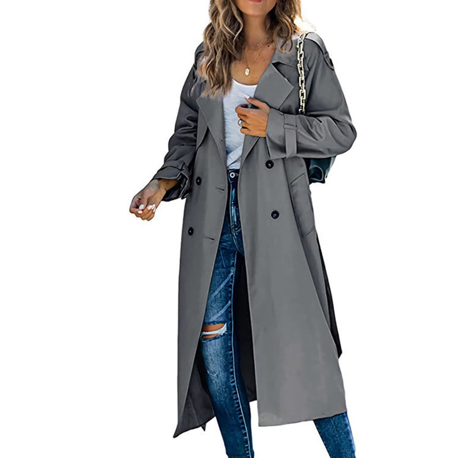 Women's Double-Breasted Trench Coat | Long