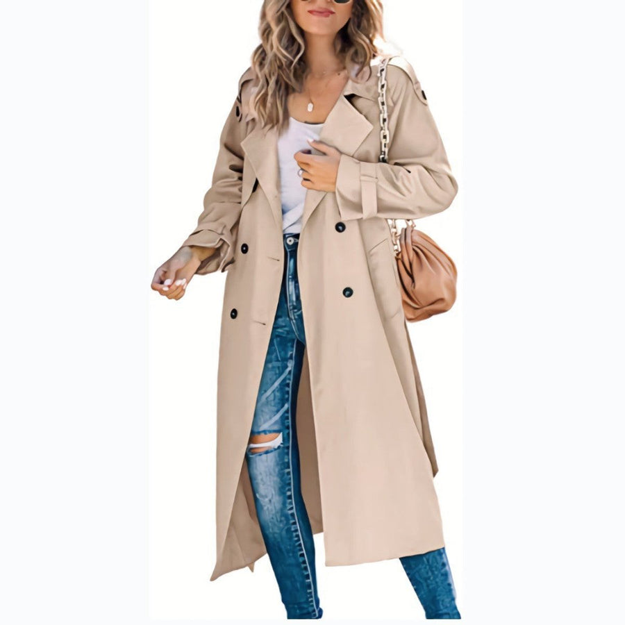 Women's Double-Breasted Trench Coat | Long