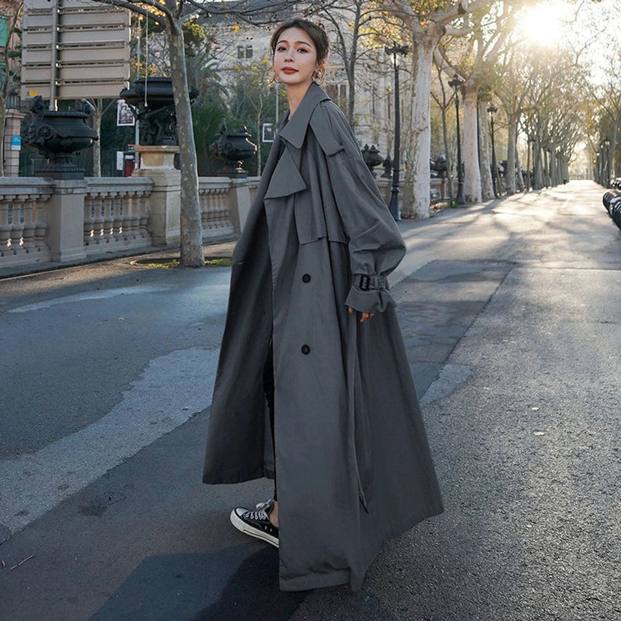 Women's Double-Breasted Trench Coat | With Belt