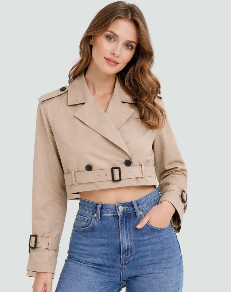 Women's Cropped Blazer | With Belt