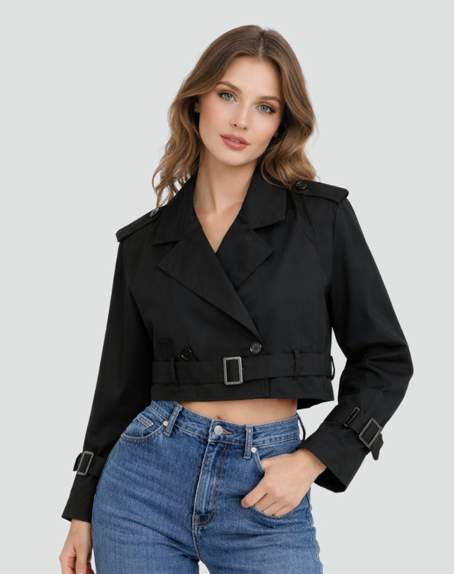 Women's Cropped Blazer | With Belt
