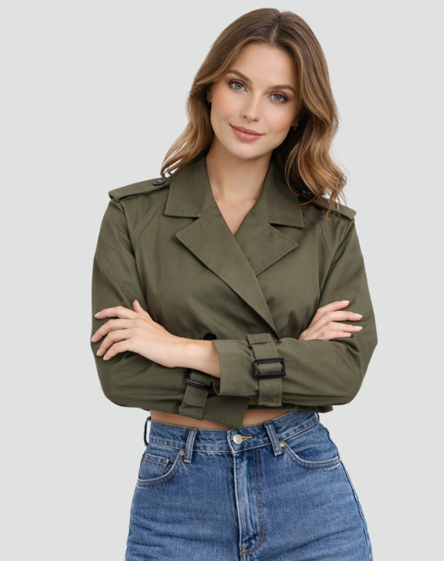 Women's Cropped Blazer | With Belt
