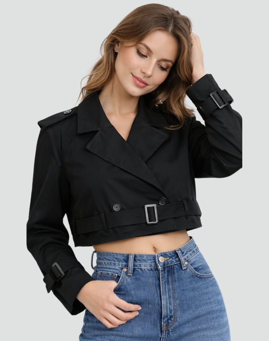 Women's Cropped Blazer | With Belt