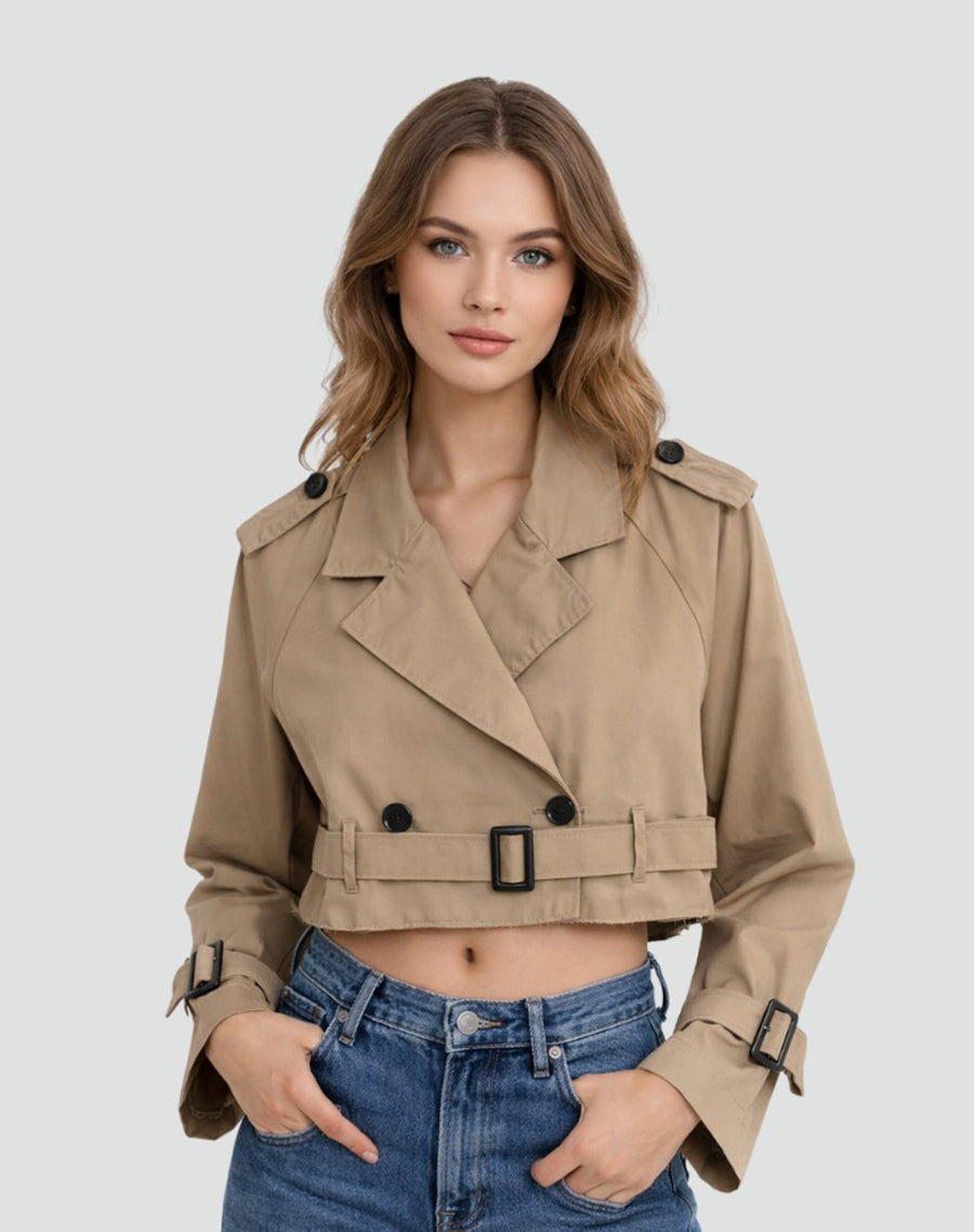 Women's Cropped Blazer | With Belt