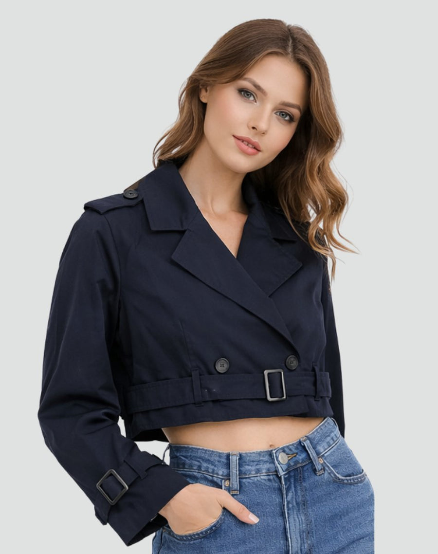 Women's Cropped Blazer | With Belt