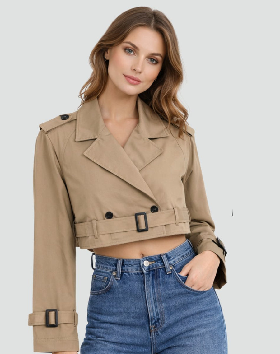 Women's Cropped Blazer | With Belt