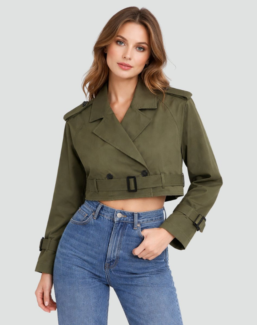 Women's Cropped Blazer | With Belt