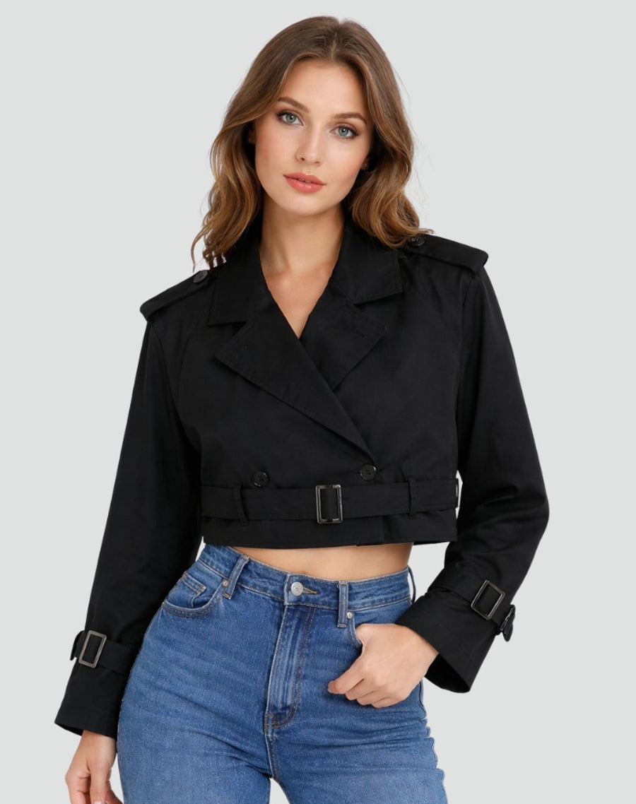 Women's Cropped Blazer | With Belt
