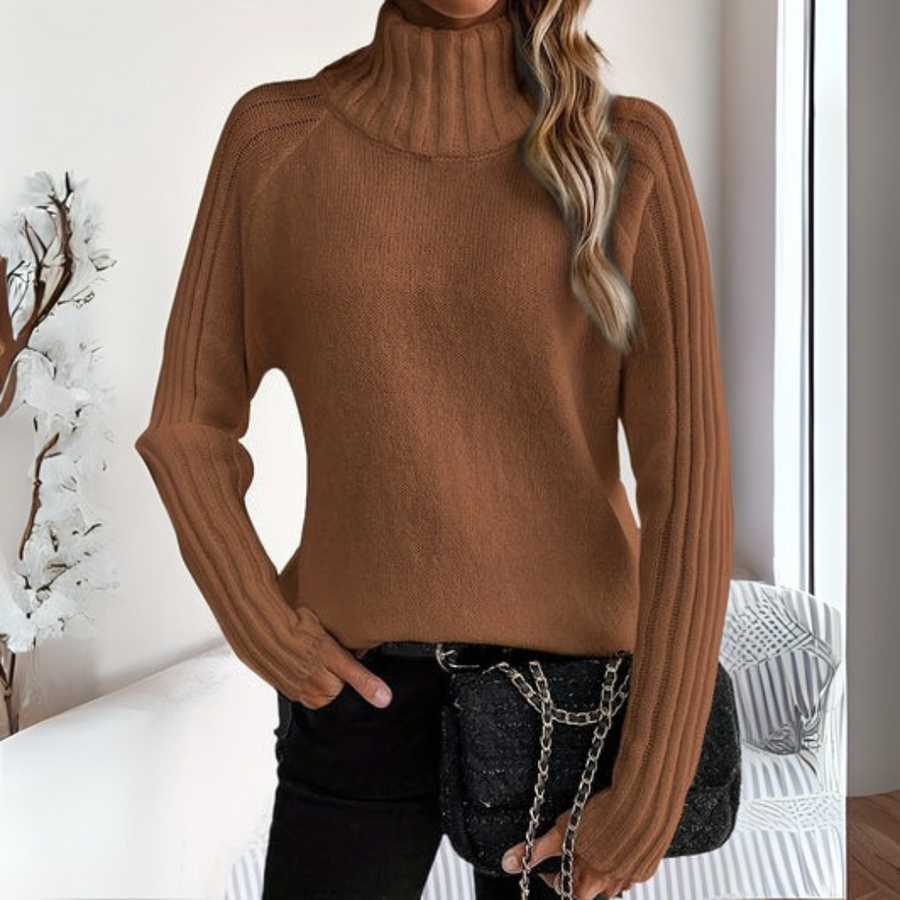 Women's Ribbed Turtleneck Sweater | Long Sleeve
