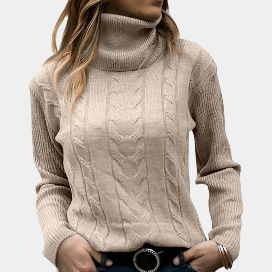 Women's Turtleneck Sweater | Cable-Knit