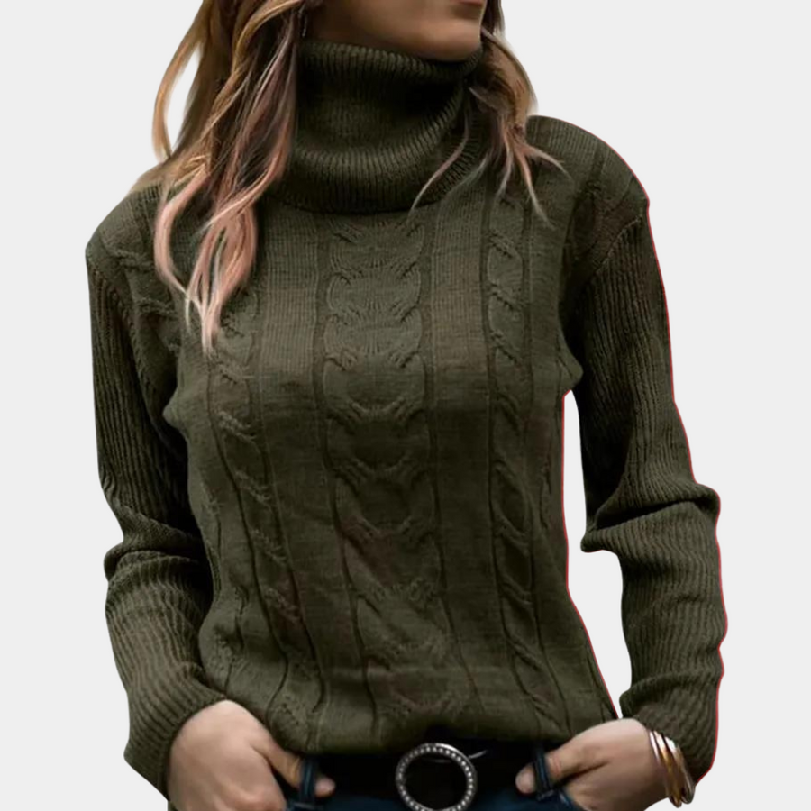 Women's Turtleneck Sweater | Cable-Knit