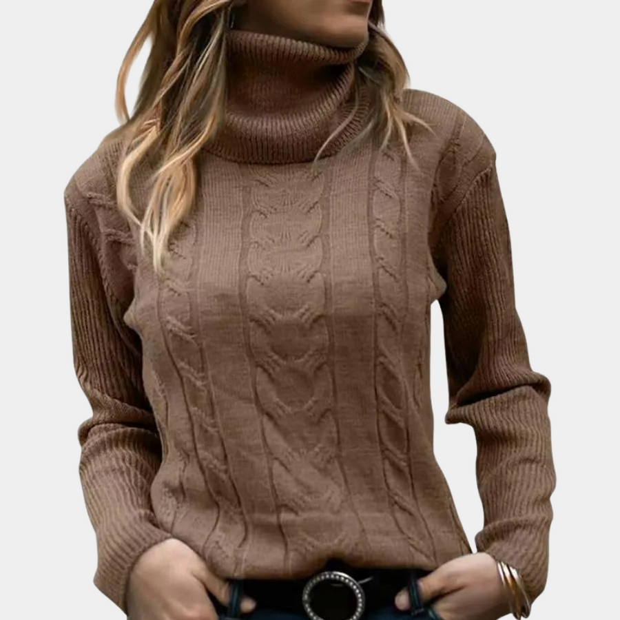 Women's Turtleneck Sweater | Cable-Knit