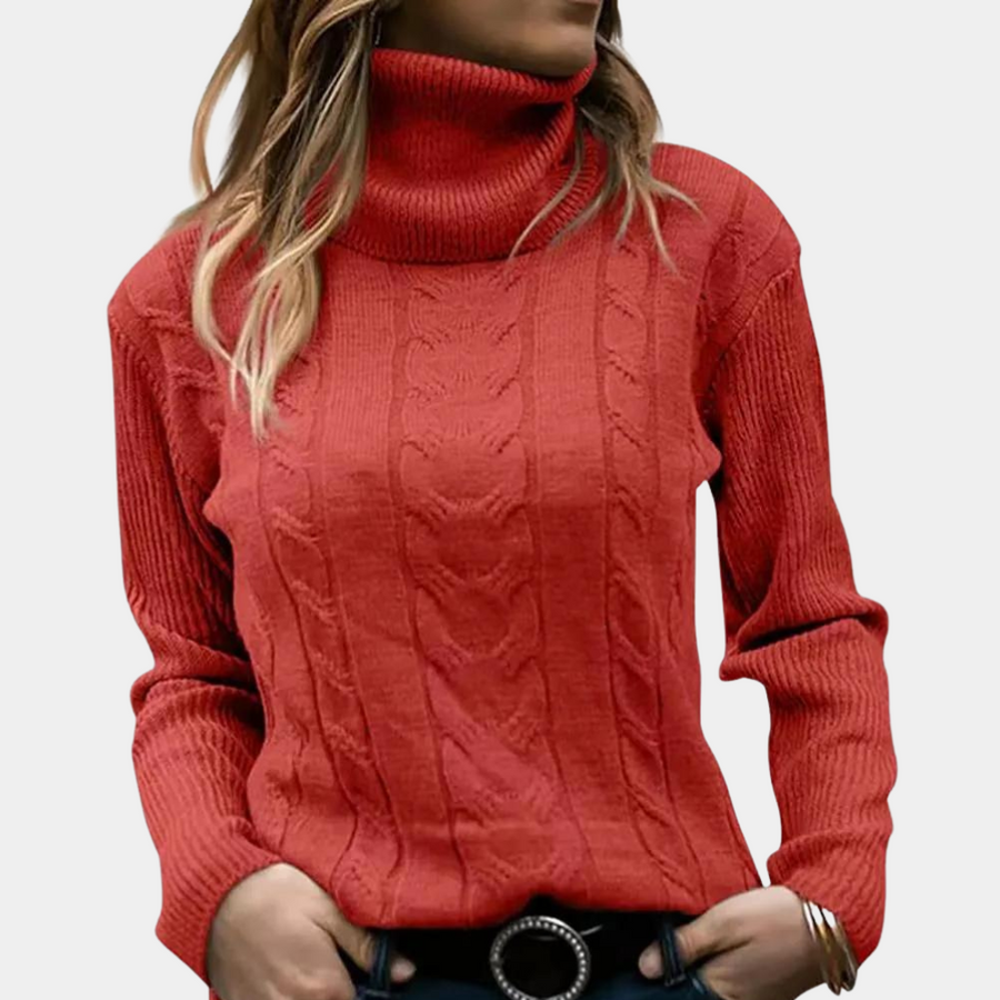 Women's Turtleneck Sweater | Cable-Knit