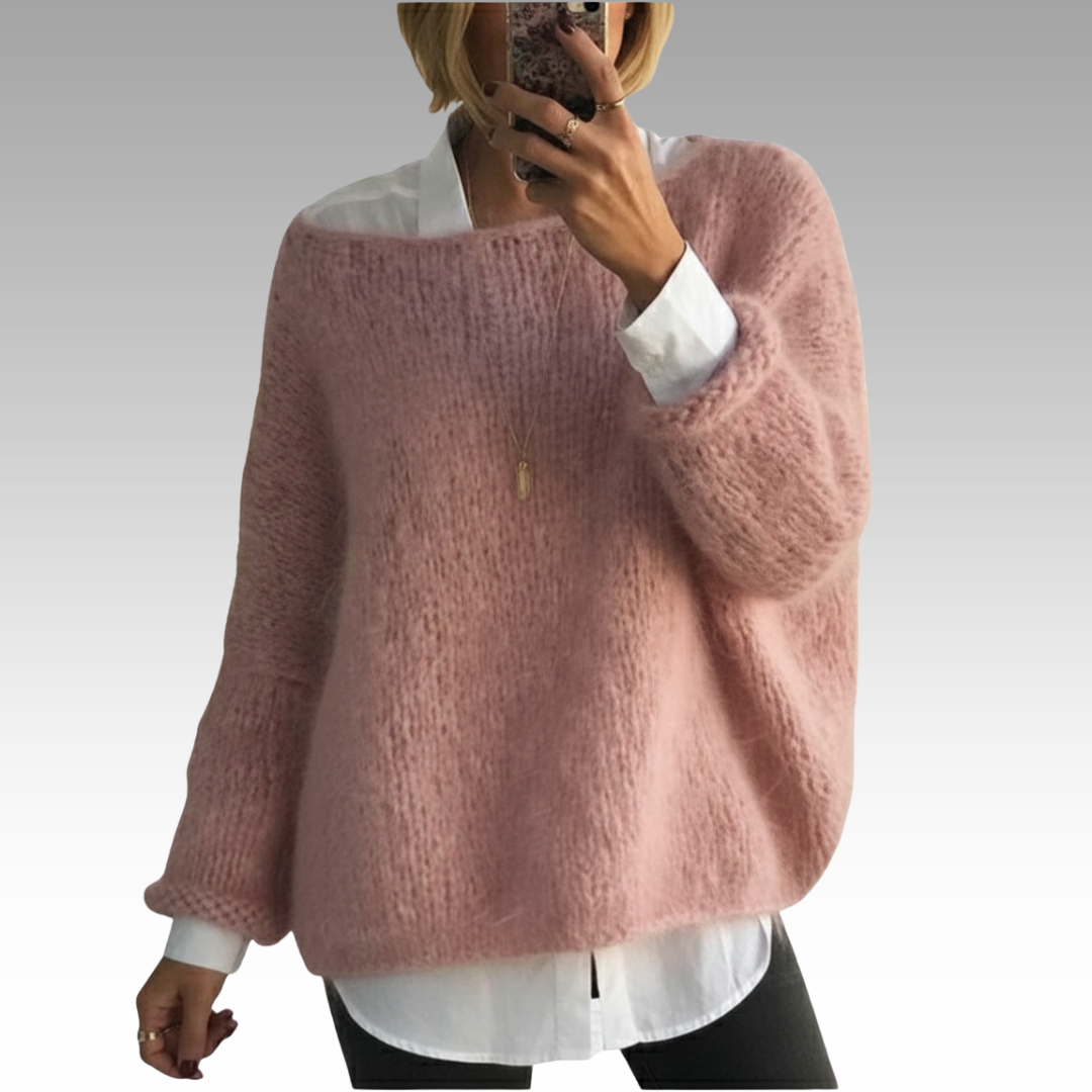 Women's Winter Knit Sweater | Dropped Shoulders