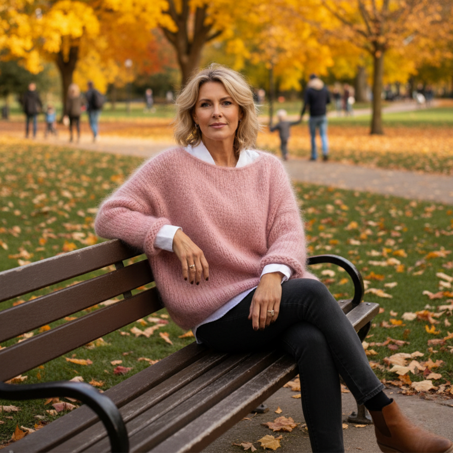 Women's Winter Knit Sweater | Dropped Shoulders