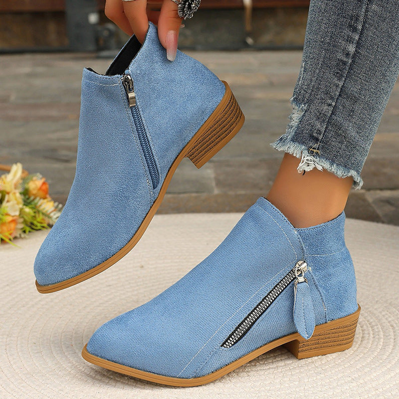 Women's Heeled Ankle Boots | Side Zip