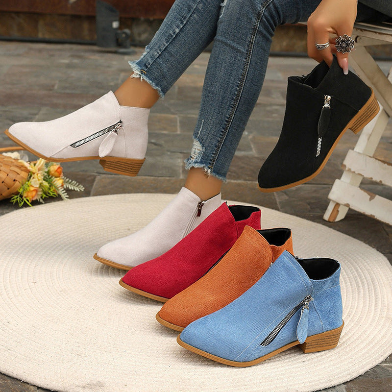 Women's Heeled Ankle Boots | Side Zip