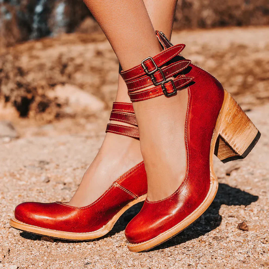 Women's Heeled Ankle Boots with Buckles