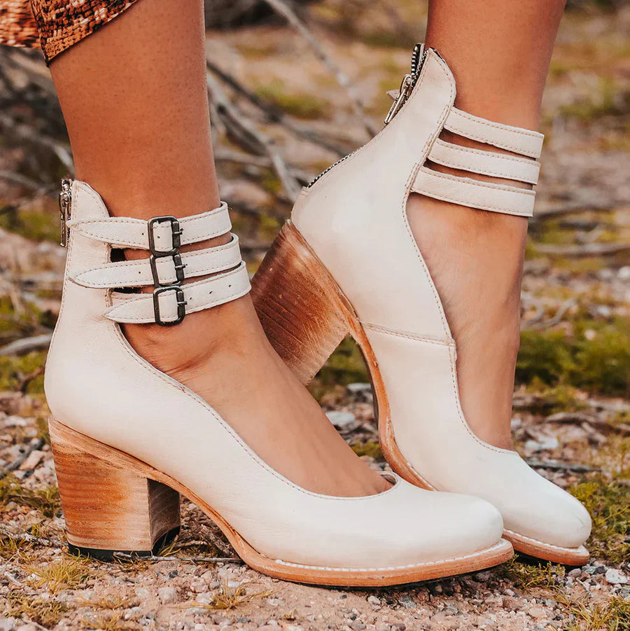 Women's Heeled Ankle Boots with Buckles