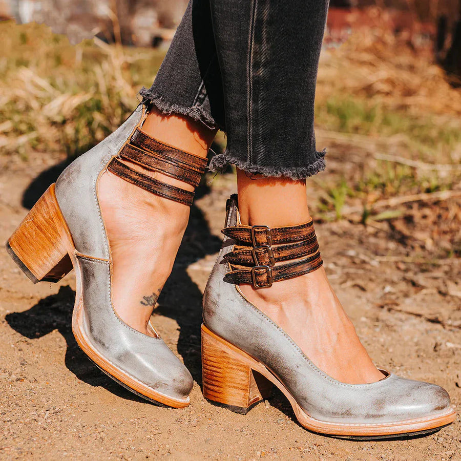 Women's Heeled Ankle Boots with Buckles