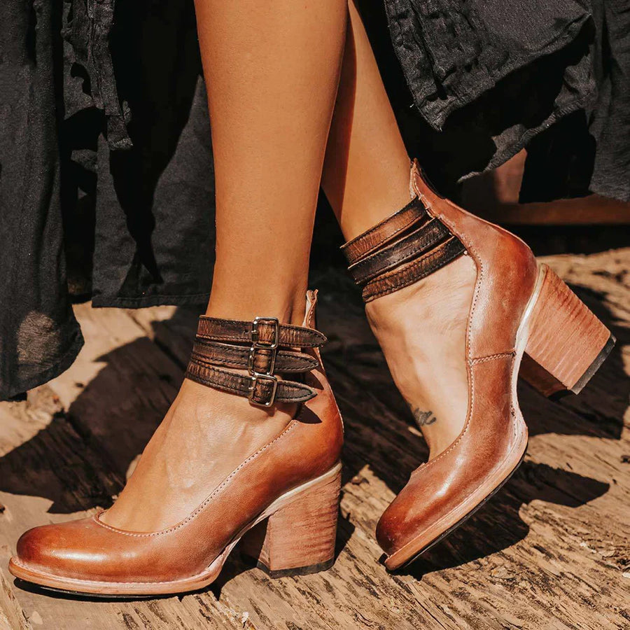Women's Heeled Ankle Boots with Buckles