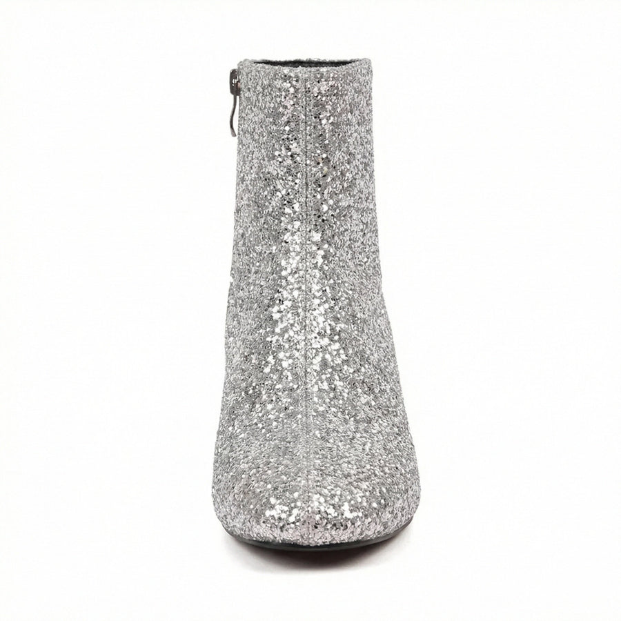Women's Glitter Ankle Boots | Block Heel