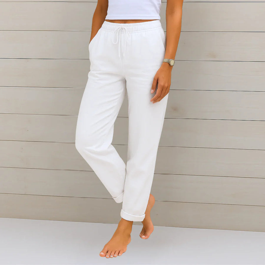 Women's Elastic-Waist Trousers | With Tie