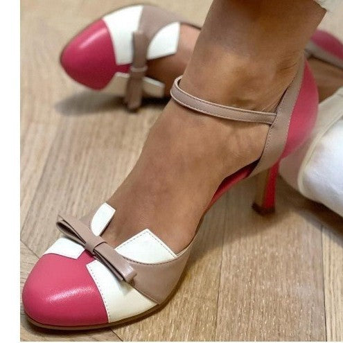 Women's High-Heeled Pumps with Ankle Strap