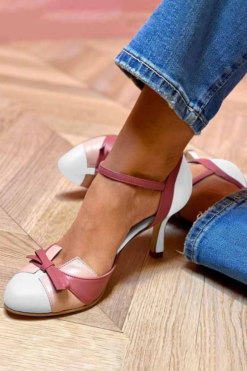 Women's High-Heeled Pumps with Ankle Strap