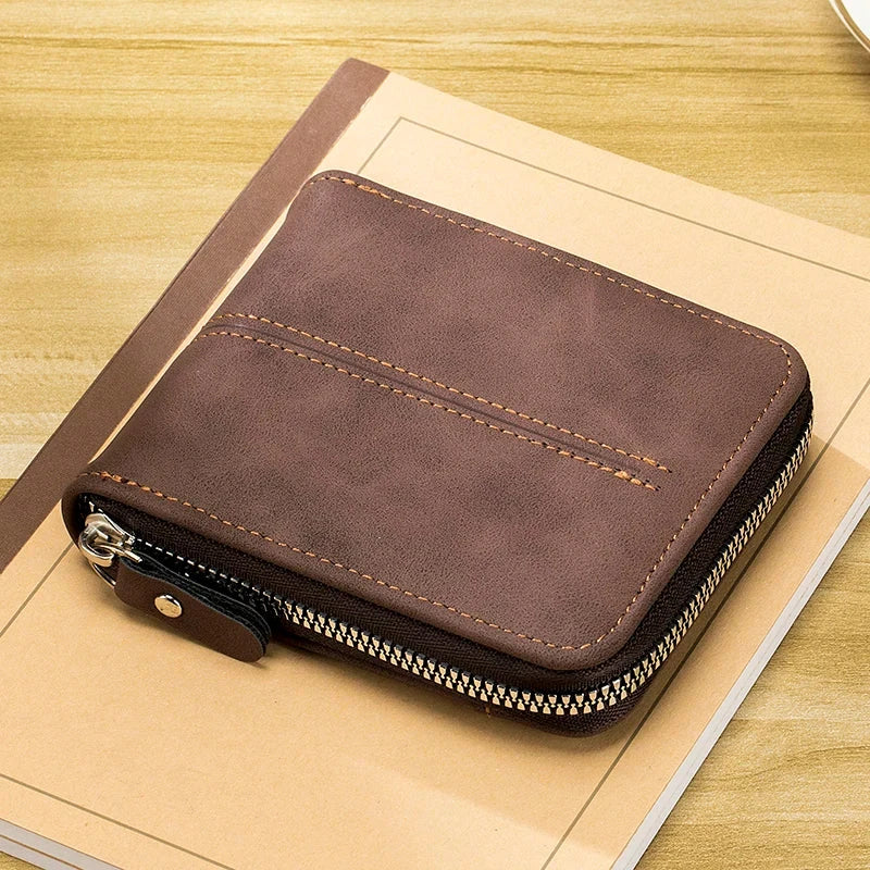 Men's Compact Wallet | Zipper Closure