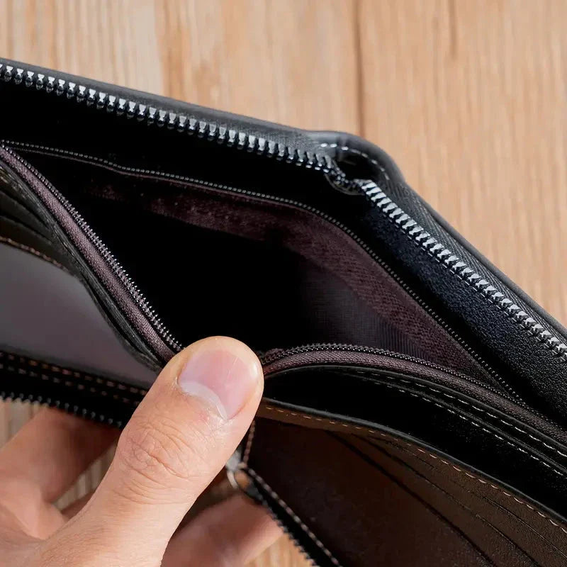 Men's Compact Wallet | Zipper Closure