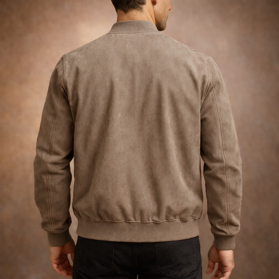 Men’s Zip-Up Bomber Jacket | Stand Collar