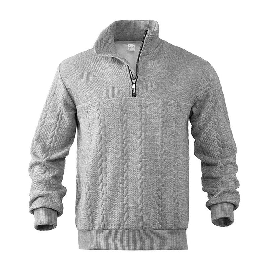 Męski Sweter Z Zamkiem | Splot Kablowy