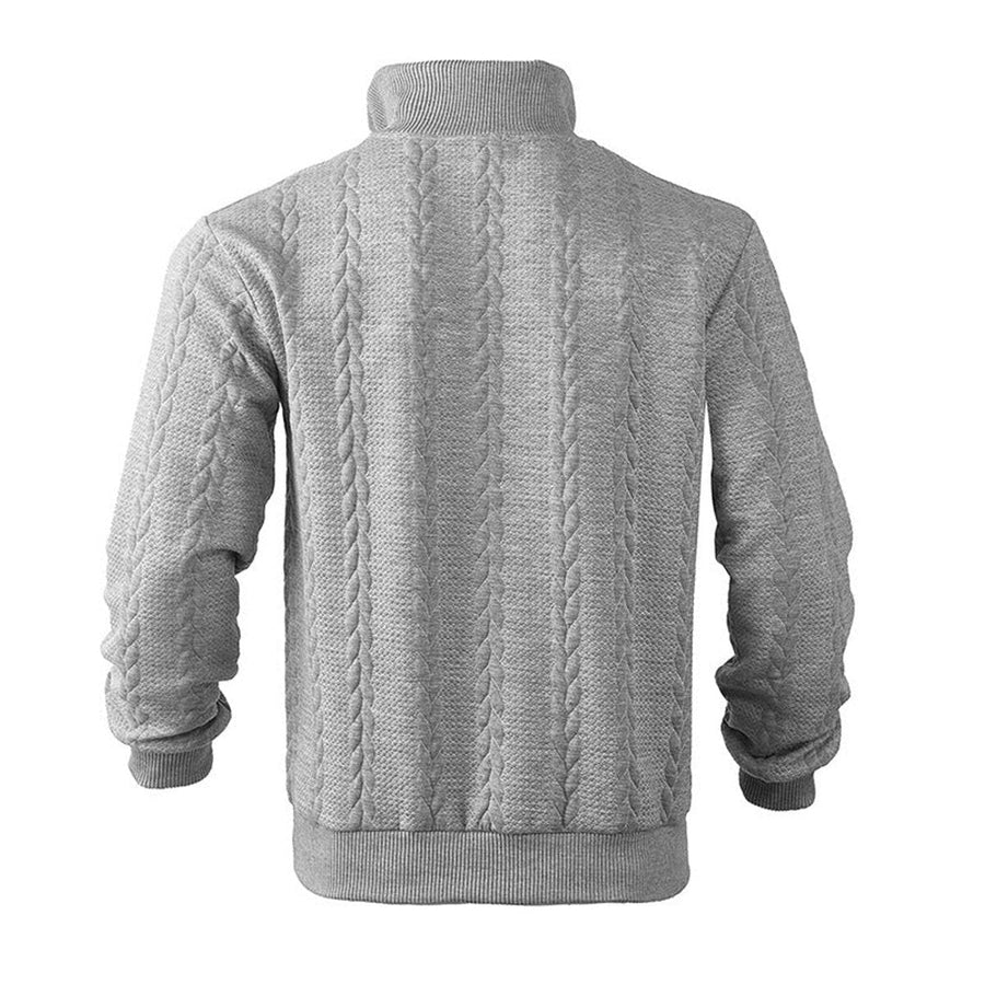 Męski Sweter Z Zamkiem | Splot Kablowy