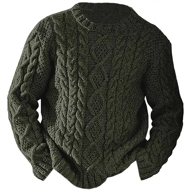 Men's Thick Winter Sweater | With Cable Knit