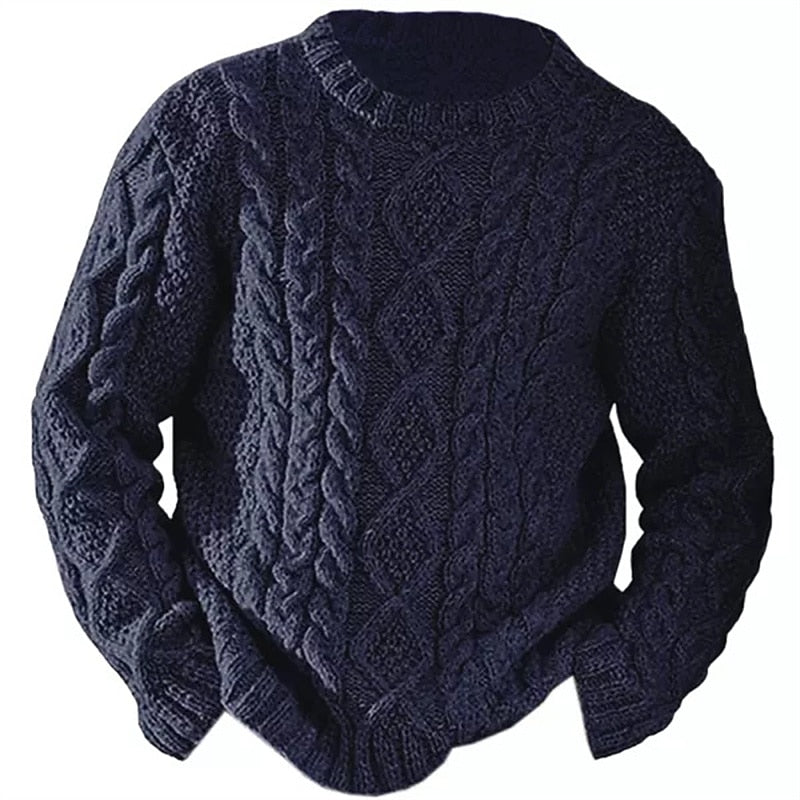 Men's Thick Winter Sweater | With Cable Knit