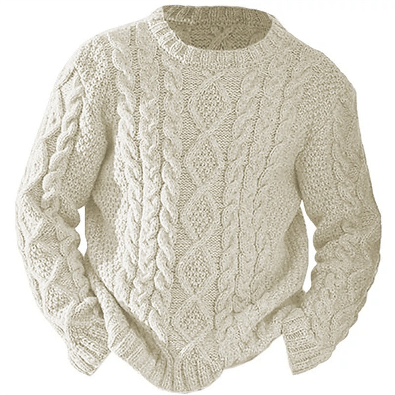 Men's Thick Winter Sweater | With Cable Knit