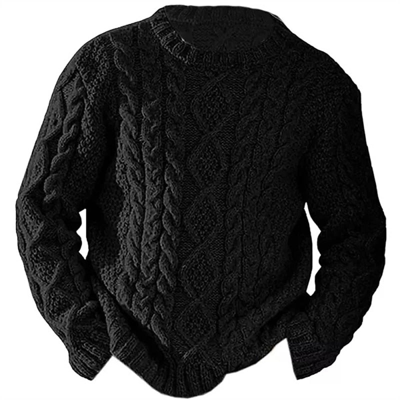 Men's Thick Winter Sweater | With Cable Knit