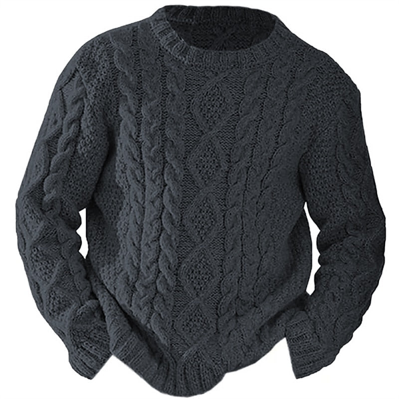 Men's Thick Winter Sweater | With Cable Knit