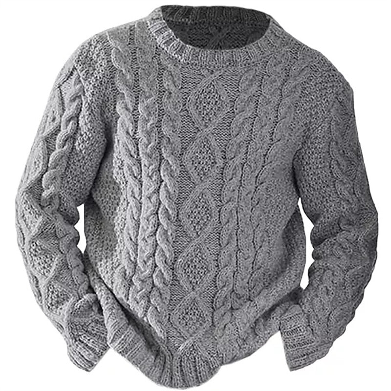 Men's Thick Winter Sweater | With Cable Knit