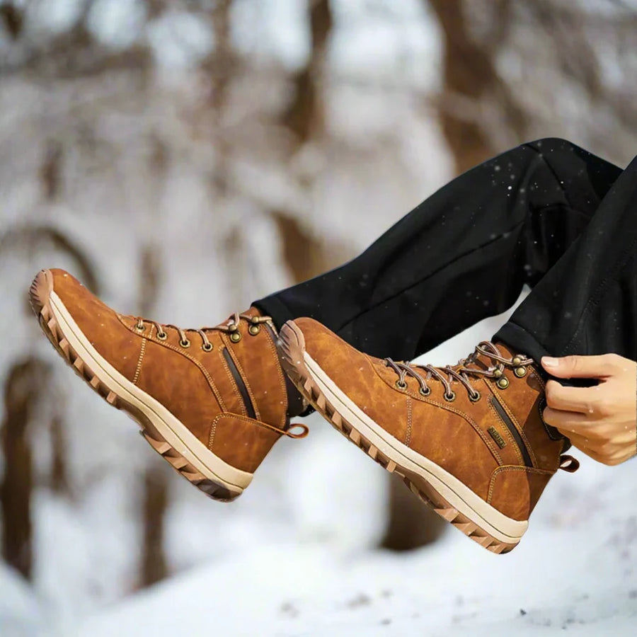 Men's High Lace-Up Hiking Boots | Deep Tread