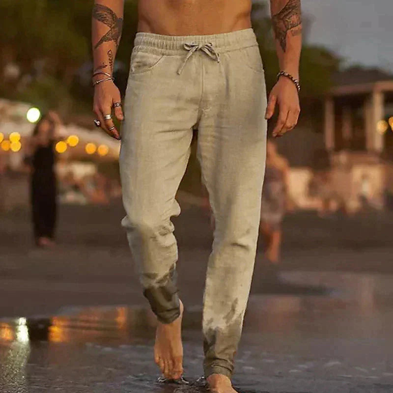 Men's Loose Linen Drawstring Trousers