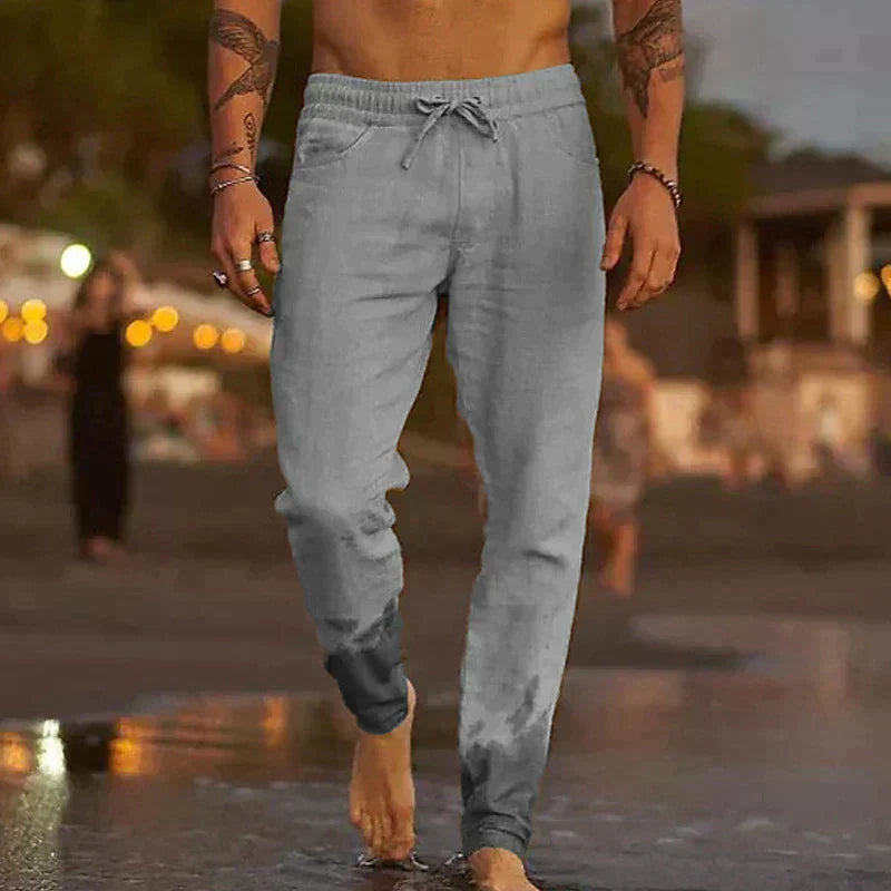Men's Loose Linen Drawstring Trousers