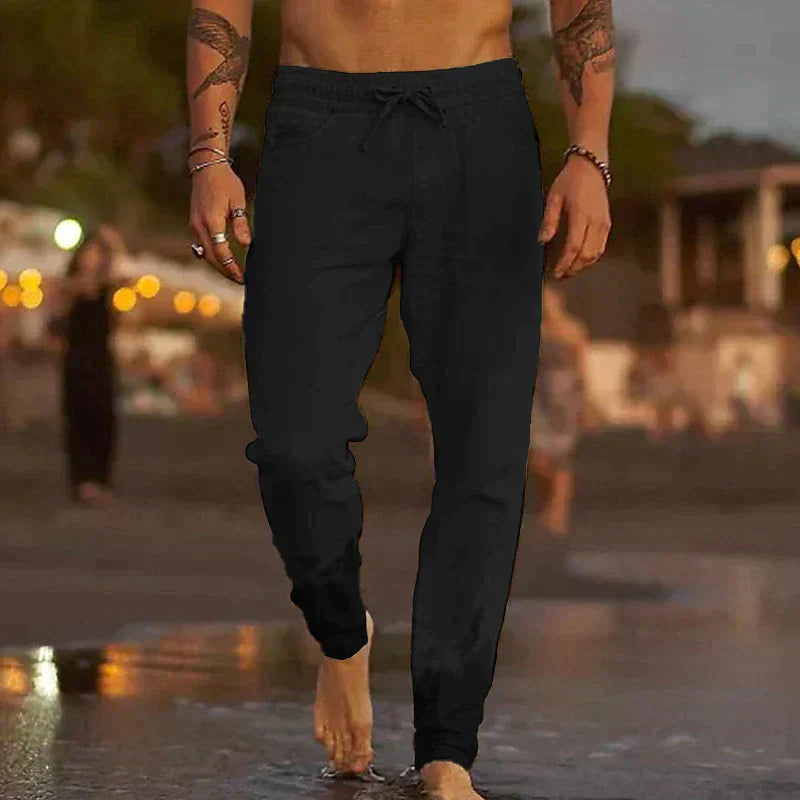 Men's Loose Linen Drawstring Trousers