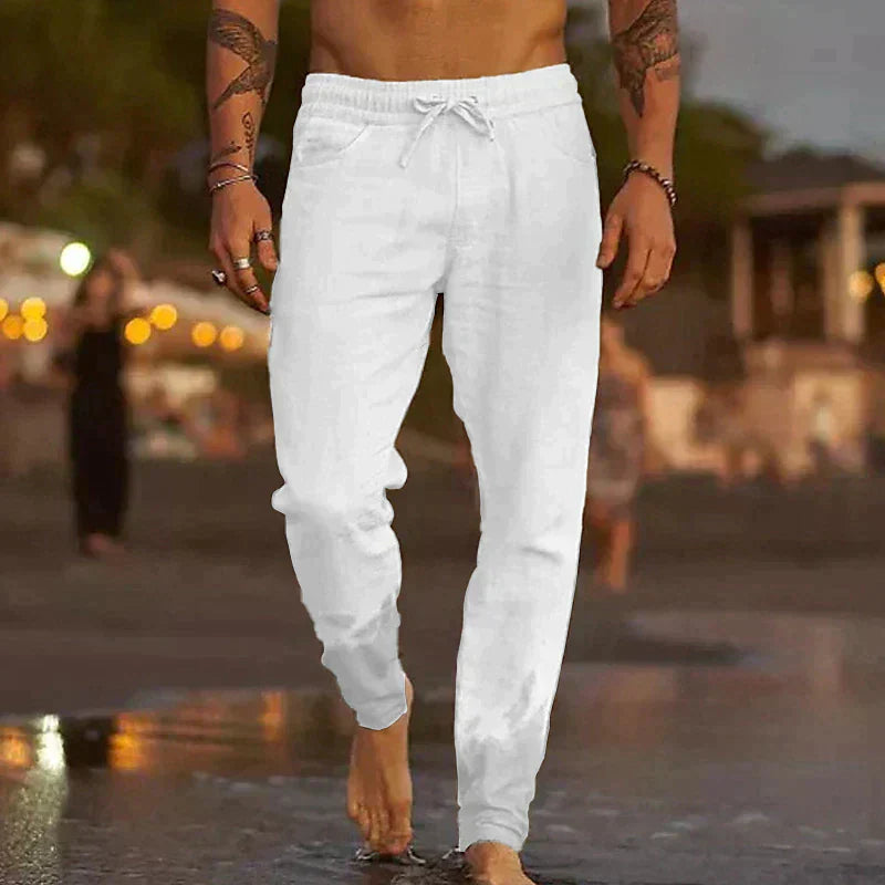 Men's Loose Linen Drawstring Trousers