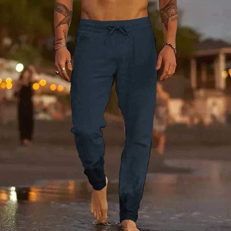 Men's Loose Linen Drawstring Trousers