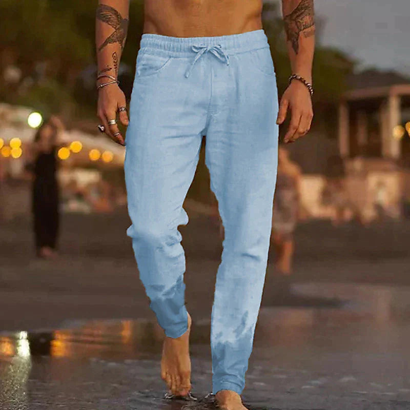 Men's Loose Linen Drawstring Trousers